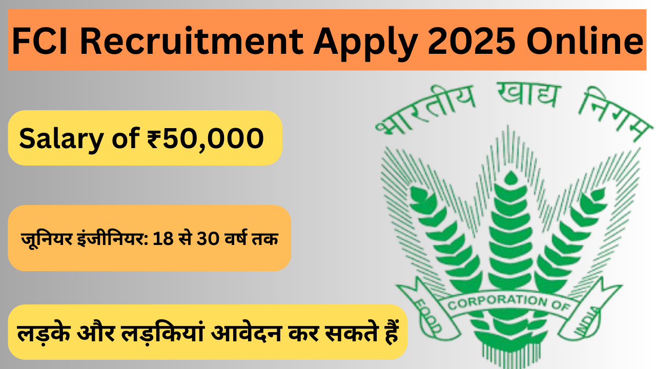 FCI recruitment apply 2025 online